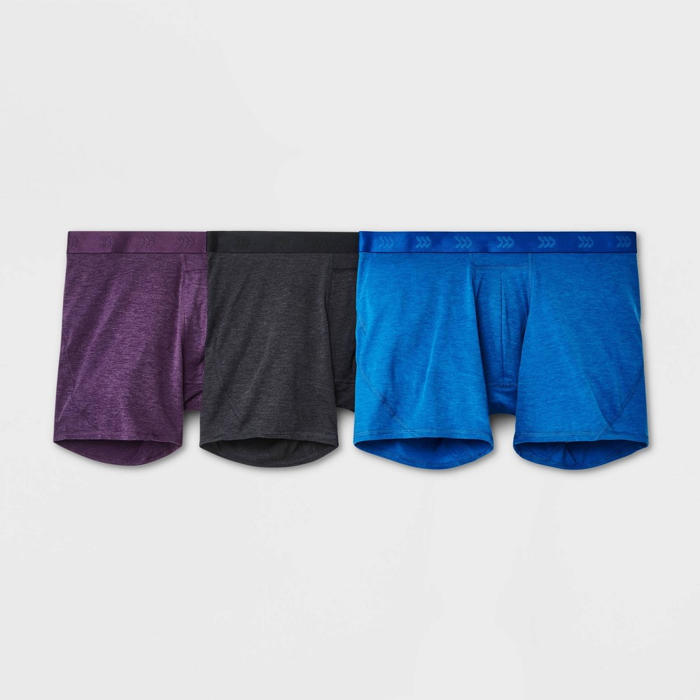 ( Case pack 12 )Men's Active 3pk Boxer Briefs - All in Motion™ Heathered Purple M