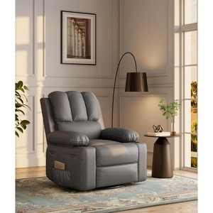Oversized Recliner Chairs with Heat and Massage - 360¡ã Swivel Lazy Sofa for Adults- Manual Chair Recliner with Cup Holder for Living Rooms, Bedrooms - 1 of 4