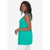 Jessica London Women's Plus Size Stretch Cotton Shirred Tank - 3 of 3