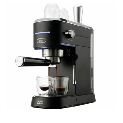 Cyetus Black Espresso Machine With Milk Steam Frother Wand