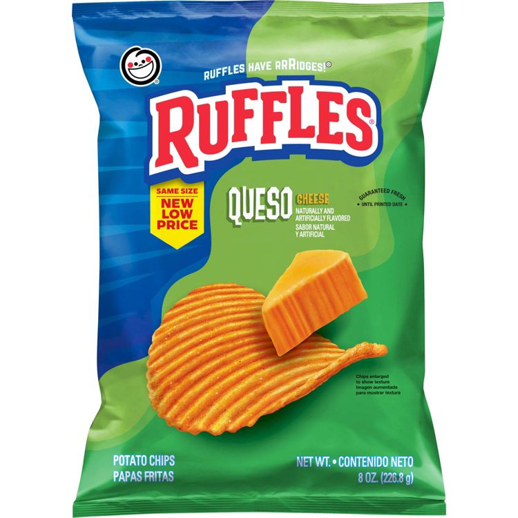Ruffles Queso Flavored Potato Chips - 8oz, 1 of 5