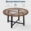 Circular Industrial Dining Table 47", Wood Top with Metal Base Kitchen Table, Seats 4-6, Round Dinner Table for Kitchens & Dining Rooms - 3 of 4