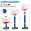 Skirfy 2 in 1 Kids Basketball Hoop, Toddler Basketball Hoop Indoor Mini Adjustable Poolside Basketball Goals with Ball Pump, Blue - 2 of 4