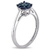 EVERLY JEWELRY | Sterling Silver 1/4 Carat Blue Diamond Ring w/Blue Rhodium Fashion Ring - 2 of 3