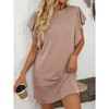 Coolmee Women's Crew Neck Flounce Cap Sleeve Casual Basic Loose Summer Mini Dresses - 4 of 4