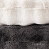 Gulches Solstice [Dark Gray] Basketweave Faux Fur Crystal Velvet One Piece 50x60 Throw Blanket - 4 of 4