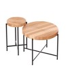 FONTOI End Table Two Piece Cylindrical Coffee and End Table Set Rustic Wood Finish Modern Living Room Furniture, Natural Wood, 31.4"*31.4"*18.9" - 2 of 4
