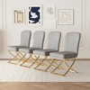 Lirago Set of 4 Grey Velvet Dining Chairs with Golden Metal Legs-Modern Ergonomic Design for Kitchen, Living Room & Office - 4 of 4