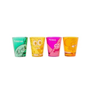 Silver Buffalo Nickelodeon SpongeBob SquarePants Character 2-Ounce Mini Shot Glasses | Set of 4 - 1 of 4