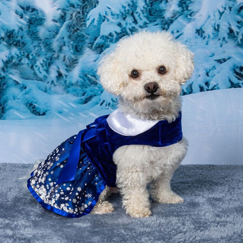 Doggie Design Holiday Dog Harness Dress- Snowflakes, 2 of 6
