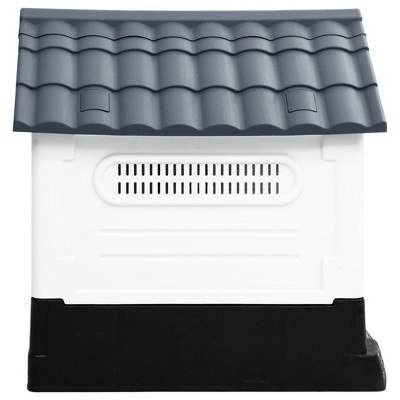 Small Gray Raised Floor Polypropylene Dog House