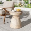Christopher Knight Home Heike Outdoor Modern Travertine Lightweight Concrete Side Table - 2 of 4