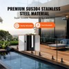 VEVOR Glass Clamp, 4 PCS Square Glass Railing Bracket for 0.31 "-0.47 " Tempered Glass, 304 Stainless Steel Glass Mounting Clamp, Black - 3 of 4