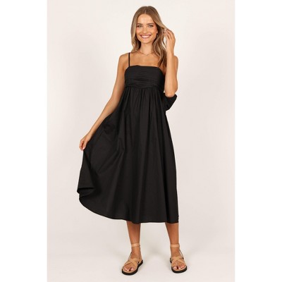 Petal and Pup Alice Bow Back Midi Dress - Black XS