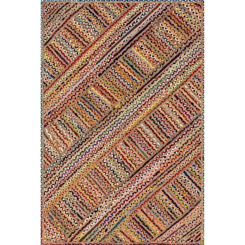 nuLOOM Emsley Bold Striped Cotton and Jute Blend Area Rug, 1 of 10
