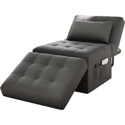 AMERLIFE Sofa Bed, 4-in-1 Folding Chair with Adjustable Backrest, Convertible Sleeper, Dark Grey