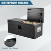 Heavy Duty Aluminum Truck Bed Tool Box, Diamond Plate Tool Box with Side Handle and Lock Keys, Storage Chest Box Organizer for Pickup, Truck Bed - 3 of 4