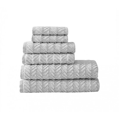 Kenneth Cole New York Slate Chevron Towel Set-6 Pc Towel Set-Grey