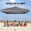 VEVOR Pop Up Canopy Tent, 10 x 10 ft, 250 D PU Silver Coated Tarp, with Portable Roller Bag and 4 Sandbags, Waterproof and Sun Shelter Gazebo - 3 of 4