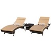 GDFStudio Olivia Rattan Adjustable Brown Chaise Lounges with Cushion(Set of 2) - 2 of 4