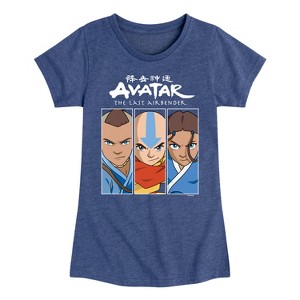 Girls' - Avatar: The Last Airbender - Sokka Aang Katara Fitted Short Sleeve Graphic T-Shirt - 1 of 4