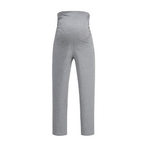 Women's Maternity Comfortable Fit Pants Stretchy Lounge Workout Overbelly Pants Casual Loose Comfy Pregnancy Joggers - 1 of 4