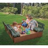 Badger Basket Covered Convertible Cedar Sandbox with Two Bench Seats - Natural/Green - image 3 of 4