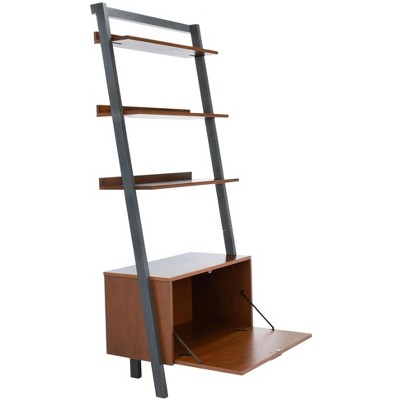 Honey Brown Charcoal 3-Tier 1-Door Storage Etagere