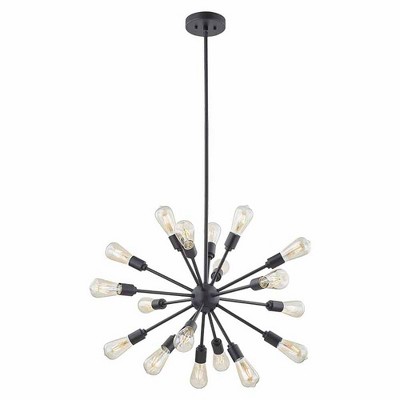 18-Light Soft Black Finish Modern Indoor Sputnik Chandelier