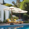 Yescom 9ft Solid Wood Outdoor Patio Umbrella with Base Included Parasol Wheels Stand for Bistro Market Garden Deck Yard Poolside - 2 of 4