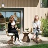 Outsunny Outdoor Patio Swivel Chairs Set of 2, Rattan Patio Dining Chairs with Soft Cushions and Metal Frame for Backyard, Lawn, Porch, Garden, Khaki - 3 of 4
