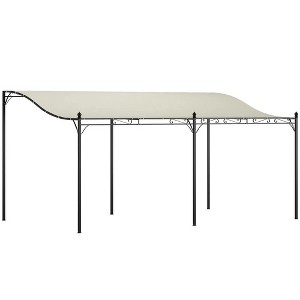 Resenkos Outdoor Garden Gazebo, Sunshade Gazebo Canopy,10' x 16' Wall-Mounted Outdoor Pergola Canopy with Drainage Holes, Cream White - 1 of 4