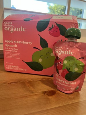 Apple Strawberry Spinach Fruit Puree Pouches - 38.04oz/12ct - Good ...