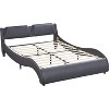 Streamdale Queen Size Upholstered PU Leather Platform Bed With LED Light Bed Frame With Slatted - 4 of 4