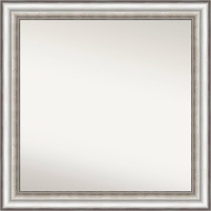 Amanti Art 31"x31" Non-Beveled Salon Silver Bathroom Wall Mirror : Modern Square Vanity, Includes Mount Hardware - 1 of 4