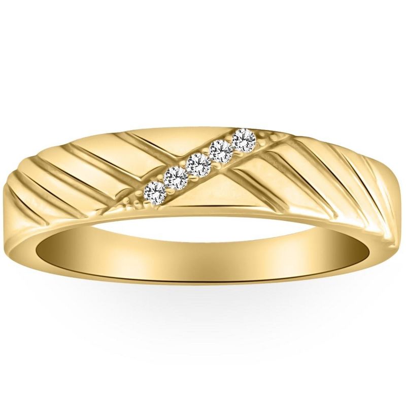 Pompeii3 Mens Diamond Wedding Ring Yellow Gold, 1 of 6