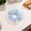 Anna-Kaci 3-Piece Lace Trim Textured Scrunchies Set with Soft Elastic Design 4.7in - Light Blue - 3 of 4