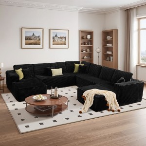 XIZZI Modular Sectional Sofa Couch, L/U-Shape Upholstered Couch, Modern Minimalist Couches for Living Room, Free Combination Deep Seat Corner Couch - 1 of 4