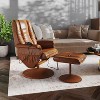 Emma and Oliver Massaging Multi-Position Recliner and Ottoman with Wrapped Base - 2 of 4