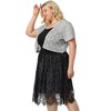 Agnes Orinda Women's Plus Size Short Sleeve Open Front Crochet Lace Allover Cropped Cardigan - 4 of 4