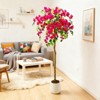 Bougainvillea Artificial Tree, 5FT Faux Planter Potted Fake Tree with Blooming Pink Flowers, Artificial Plants for Front Door Porch Patio - 4 of 4
