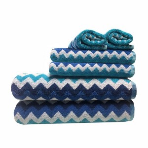 Espalma 6-Piece Zig Zag  100% Cotton Bath Towel Set - 1 of 3