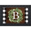 Briarwood Lane Everyday Doormat 30x18 Indoor Outdoor Wreath Monogram Letter B Doormat - 2 of 4
