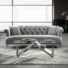 Elegance Contemporary Sofa Velvet Gray - Armen Living: Acrylic Legs, No Assembly, 3-Seater - 3 of 4