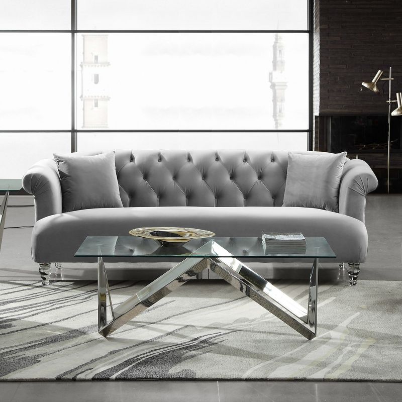 Elegance Contemporary Sofa Velvet Gray - Armen Living, 4 of 6