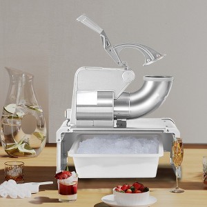661LBS/H Ice Crushers Machine, 350W Electric Snow Cone Machine with 4 Blades, Stainless Steel Shaved Ice Machine Box,Irregular,silver,18.9in - 1 of 4