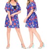 LA LEELA Women's Beachwear Halloween Dress Summer Swim Beach Cover Ups for Swimwear Women Swimsuit Coverups for Women X-Large-XX-Large Blue, Hearts - 3 of 4