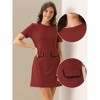 INSPIRE CHIC Women's Work Short Sleeve Vintage Houndstooth Pencil Sheath Dress - 2 of 4