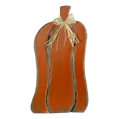 Northlight 19.5" Orange Harvest Thanksgiving Wooden Pumpkin