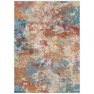 Abynow Geometric Modern Loomed Machine Washable Area Rug - 1 of 4